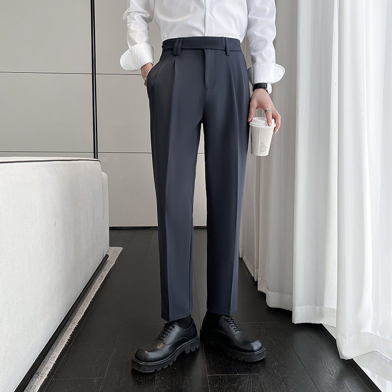 Naples High-Waisted Dress Pants With Waistband Design, Versatile Casual Trousers K57/P78 Control 129 - Image 4